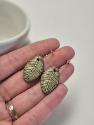 Leaf shaped dangle earrings