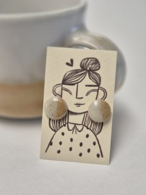 Wood fired stud earrings