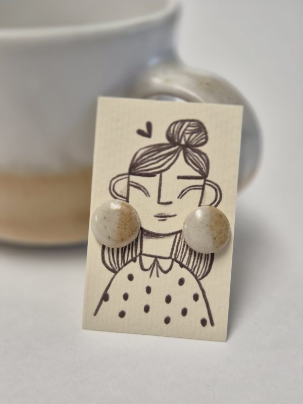 Wood fired stud earrings