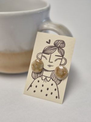 Wood fired stud earrings