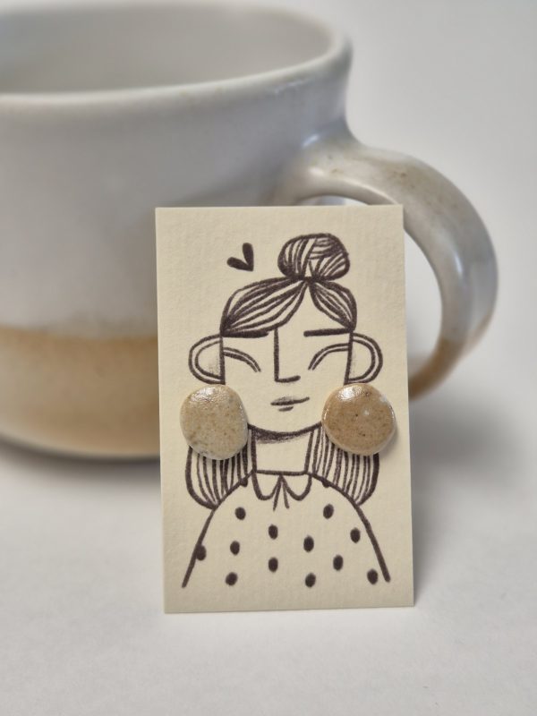 Wood fired stud earrings