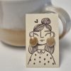 Wood fired stud earrings