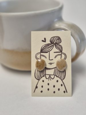 Wood fired stud earrings