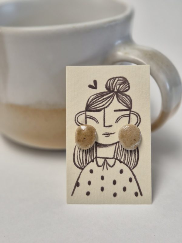 Wood fired stud earrings