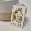 Wood fired stud earrings