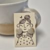 Wood fired stud earrings