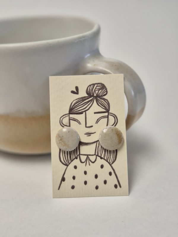 Wood fired stud earrings