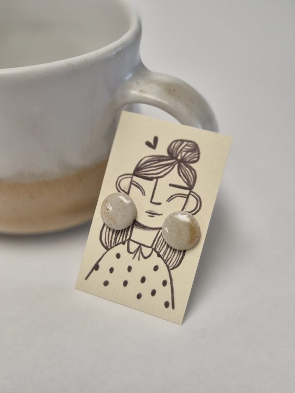 Wood fired stud earrings