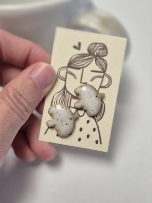 Ceramic stud earrings doves