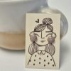 Ceramic stud earrings pink