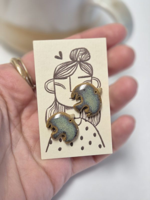 Ceramic stud earrings birds