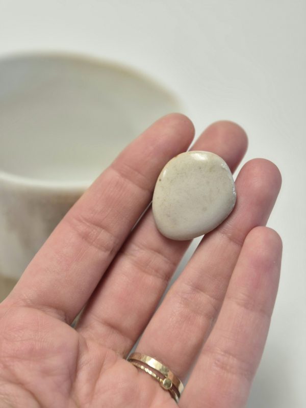 Wood fired ceramic ring in white