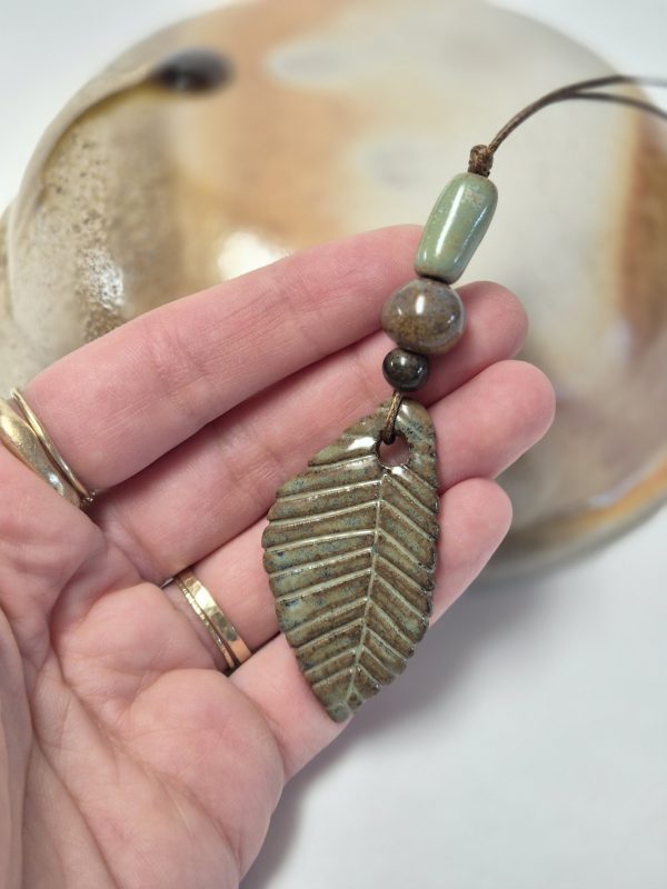 Ceramic leaf pendant