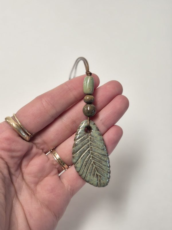 Ceramic leaf pendant