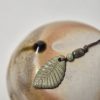 Ceramic green leaf pendant