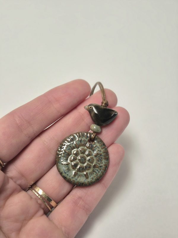Ceramic blackbird pendant