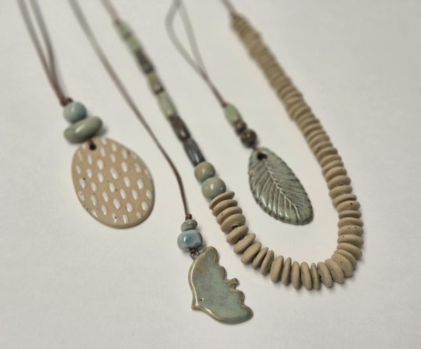 Ceramic leaf pendant