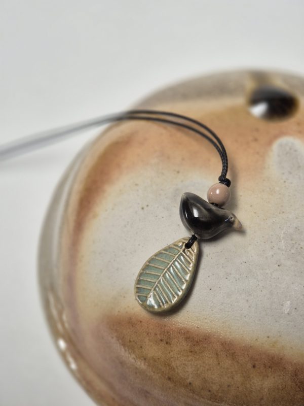 Ceramic blackbird pendant