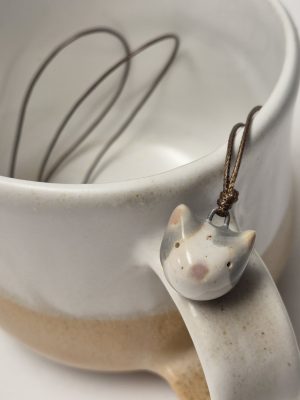 Ceramic cat pendant
