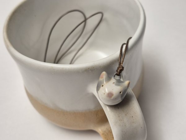 Ceramic cat pendant