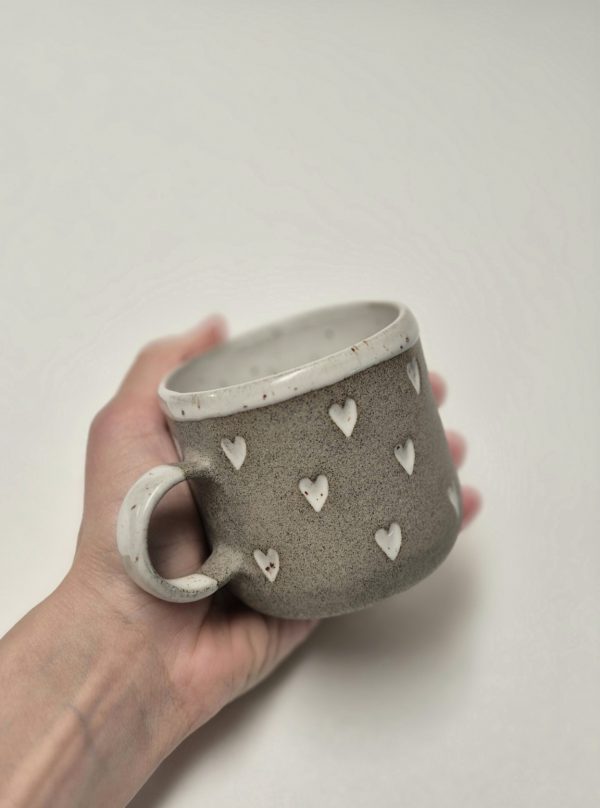 Coffee cup with hearts