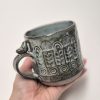 Textured blue mug