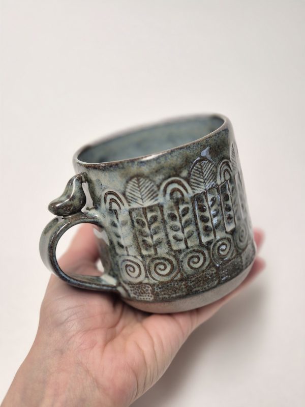 Textured blue mug