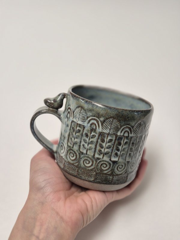 Textured blue mug