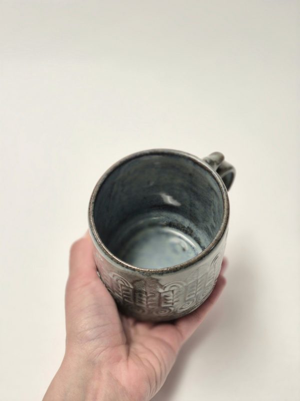 Textured blue mug
