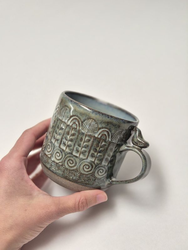 Textured blue mug