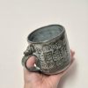 Textured blue mug
