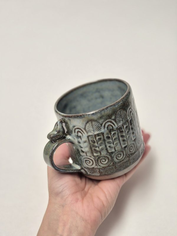 Textured blue mug
