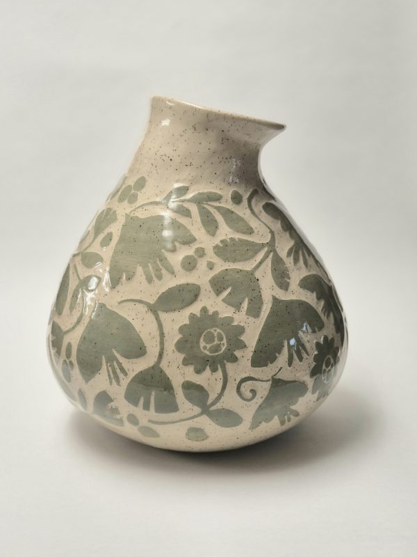 Ceramic sgraffito vase
