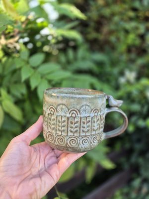 Big ceramic textured mug